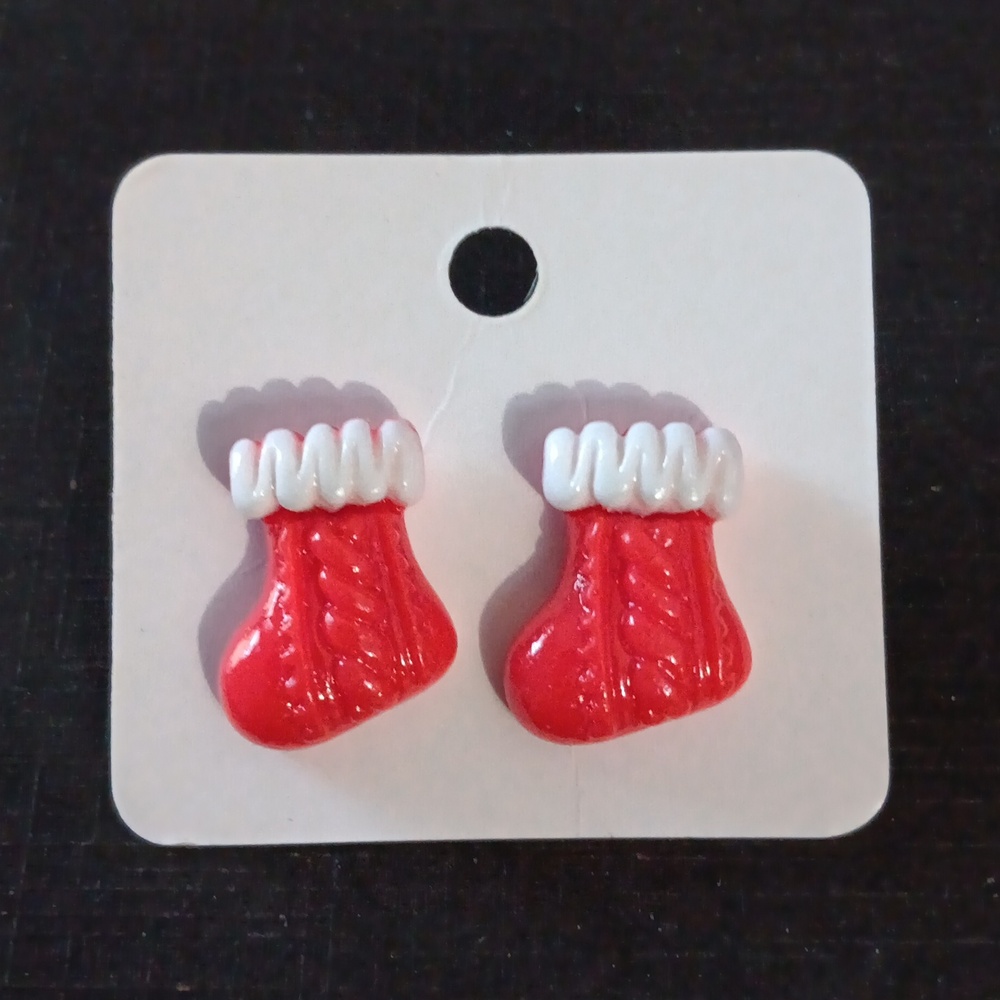 Christmas Stockings Acrylic Earrings New!